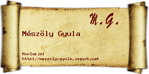 Mészöly Gyula névjegykártya